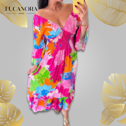 Blossom™ Colourful V-neck beach dress