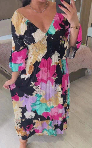 Blossom™ Colourful V-neck beach dress