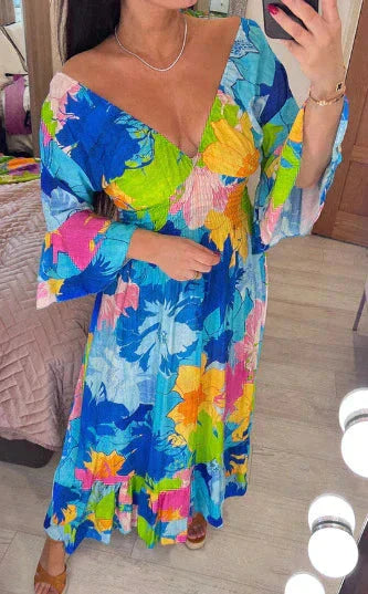 Blossom™ Colourful V-neck beach dress