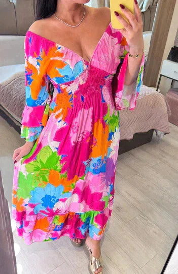 Blossom™ Colourful V-neck beach dress