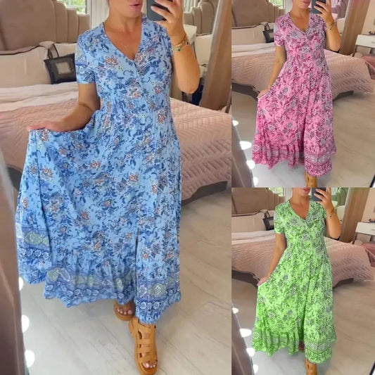 Bonnie™ Floral casual V-neck dress