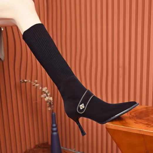 Eufémia™ Fashionable, knitted high-heeled shoes