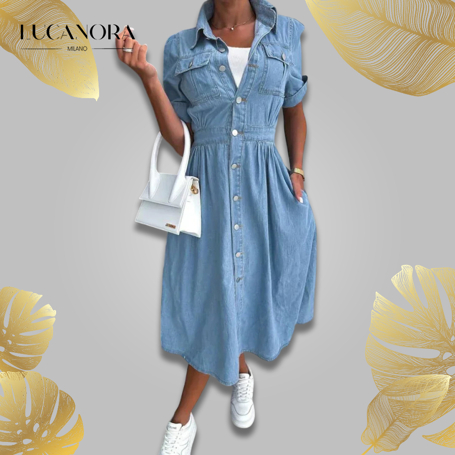 Brooklynn™ Casual denim dress with pockets