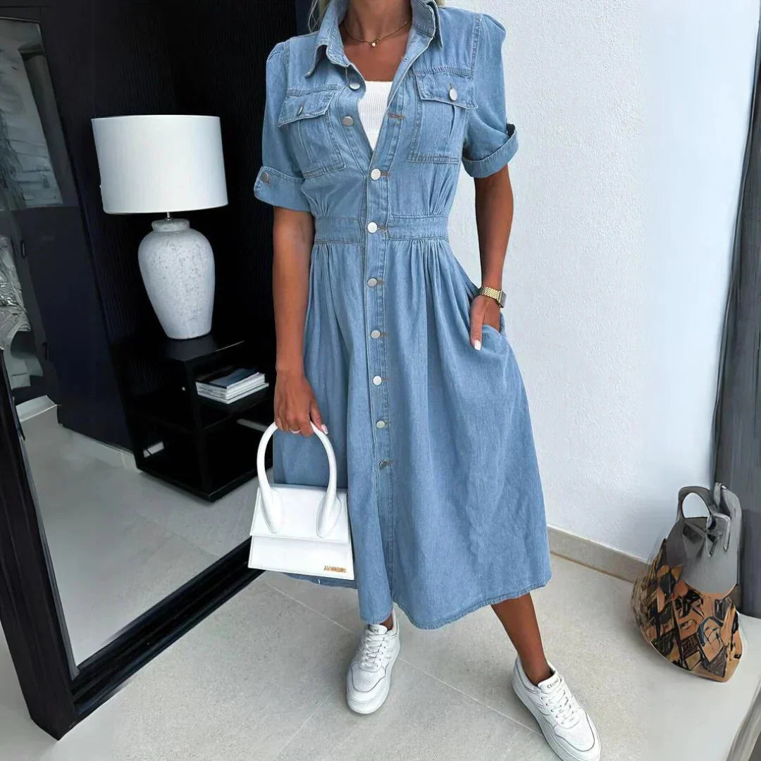Brooklynn™ Casual denim dress with pockets