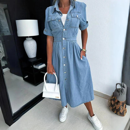 Brooklynn™ Casual denim dress with pockets