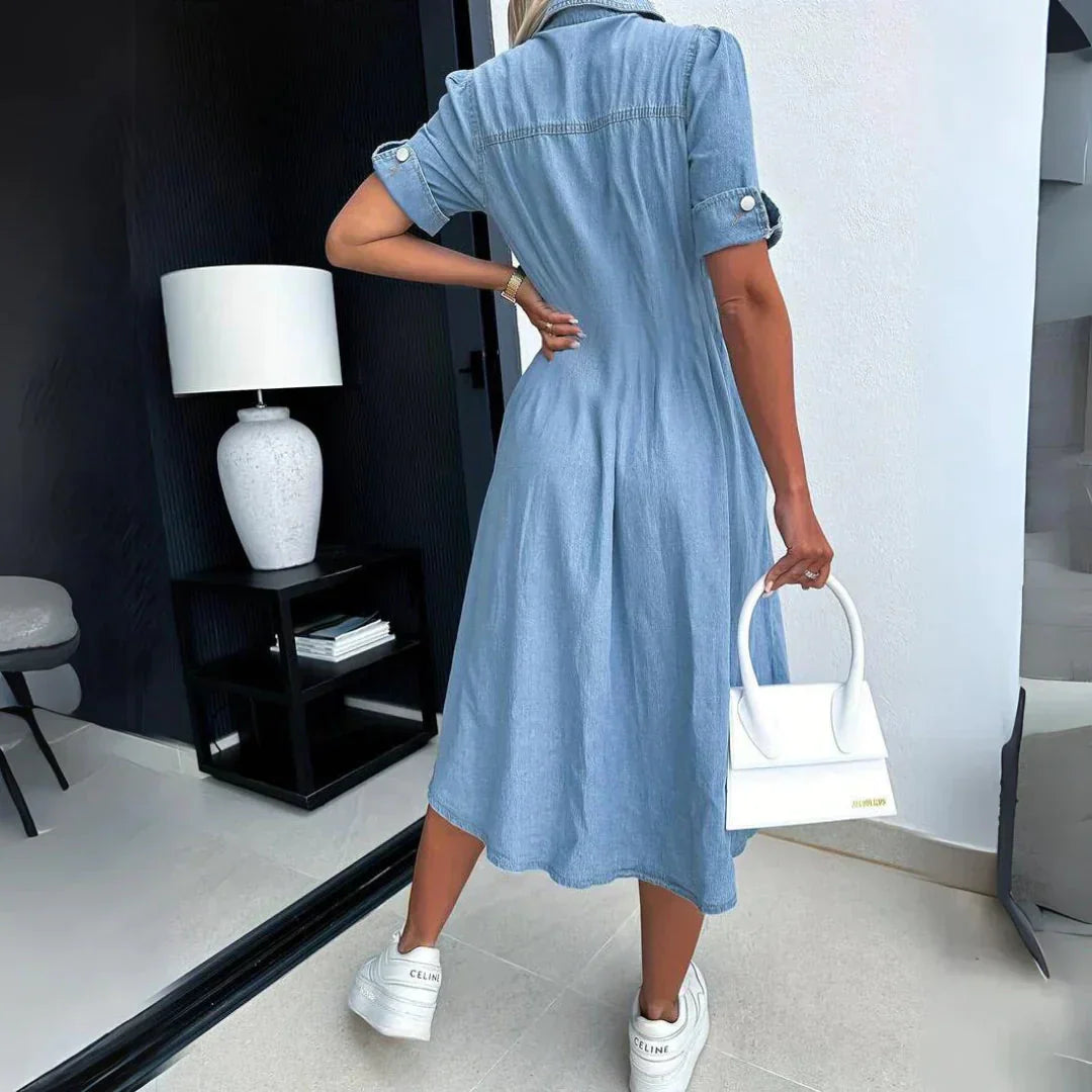Brooklynn™ Casual denim dress with pockets