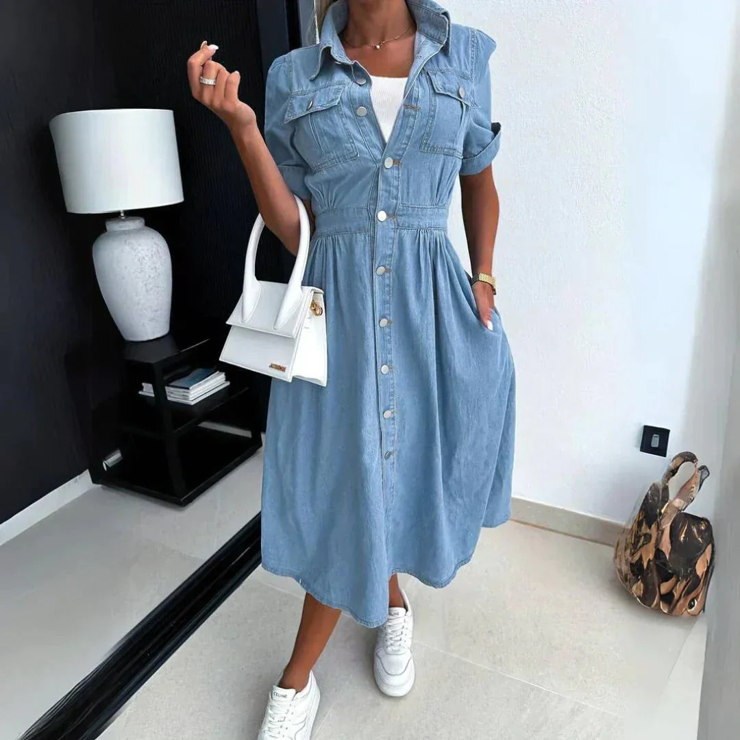 Brooklynn™ Casual denim dress with pockets