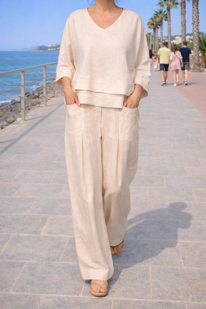 Bruna Luzzetti™ Breathable Cotton Linen Suit Set