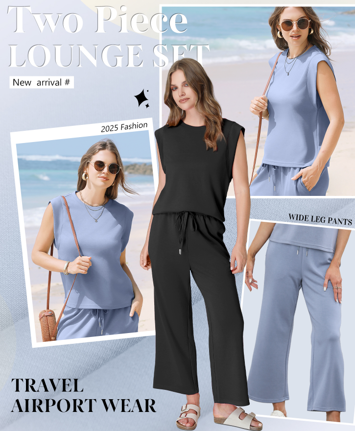 Carla Bussa™ Sleeveless Wide Leg Two Piece Set
