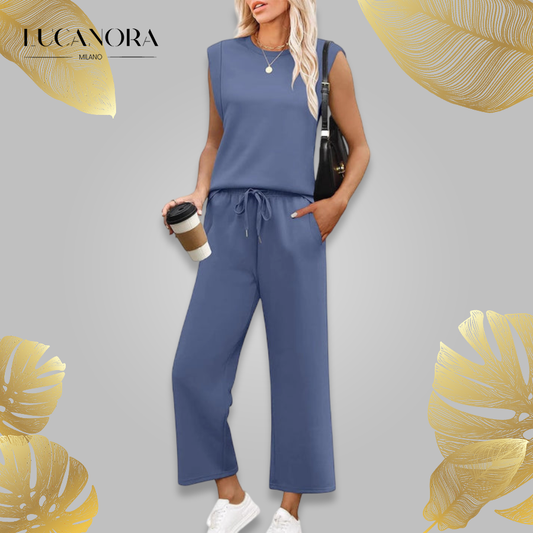 Carla Bussa™ Sleeveless Wide Leg Two Piece Set