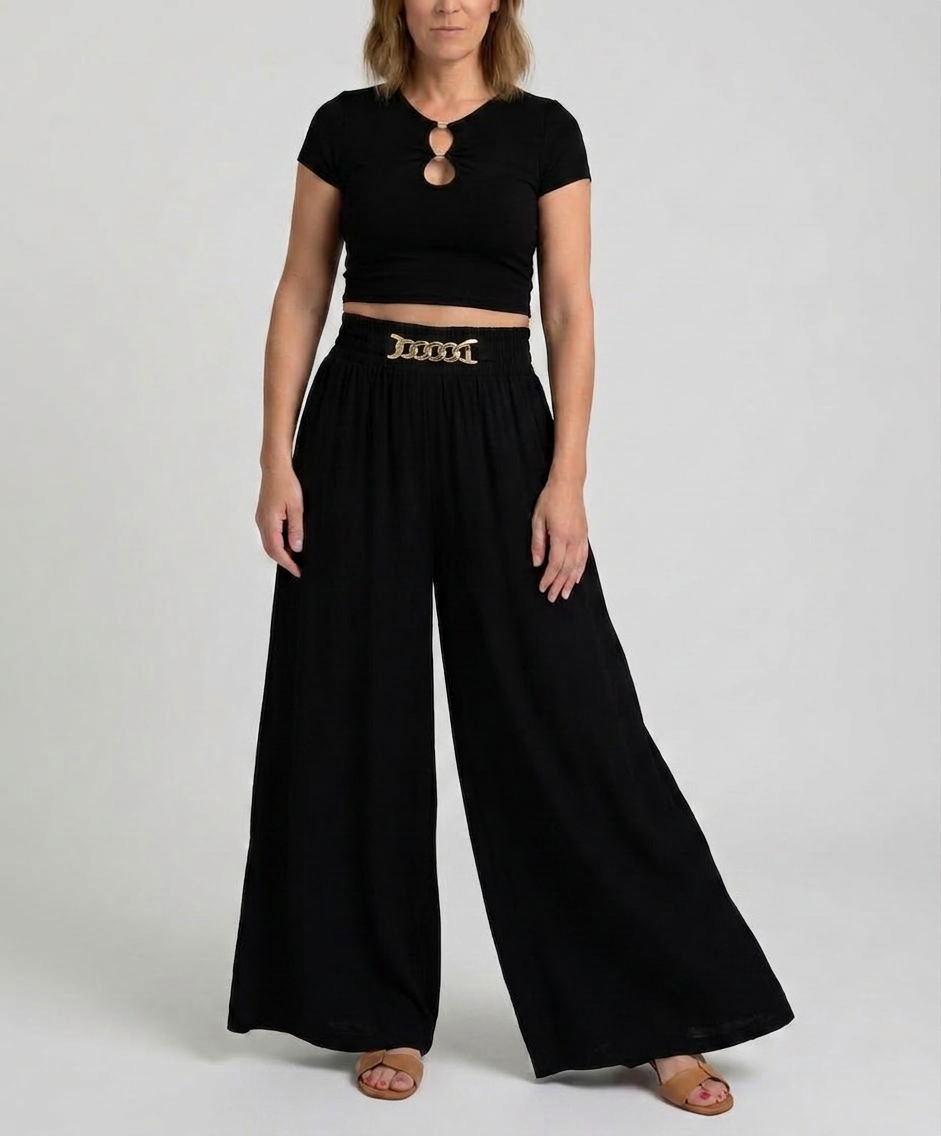 Carmela Catenozzi™ Elevated Wide Leg Chain Trousers