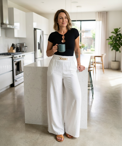 Carmela Catenozzi™ Elevated Wide Leg Chain Trousers