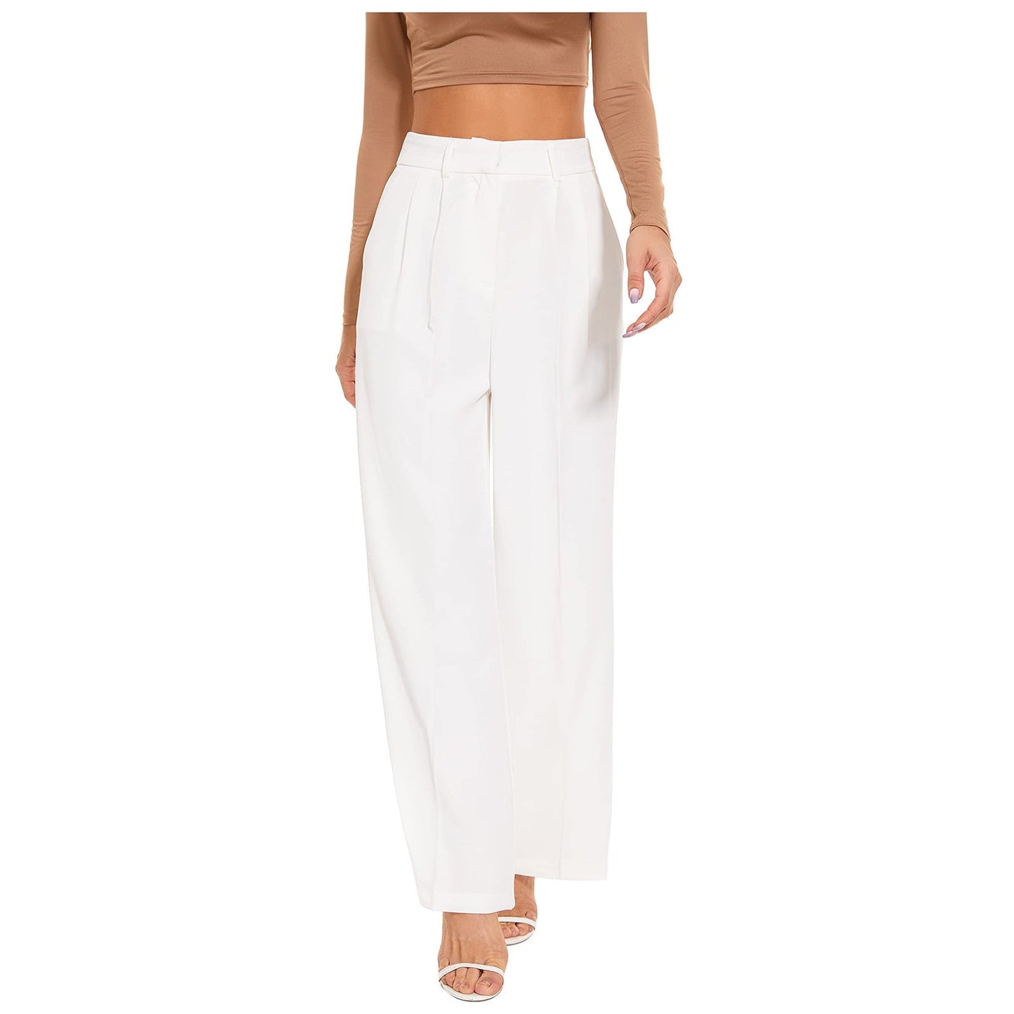 Celine Montclair™️ Casual trousers with high waist and wide legs
