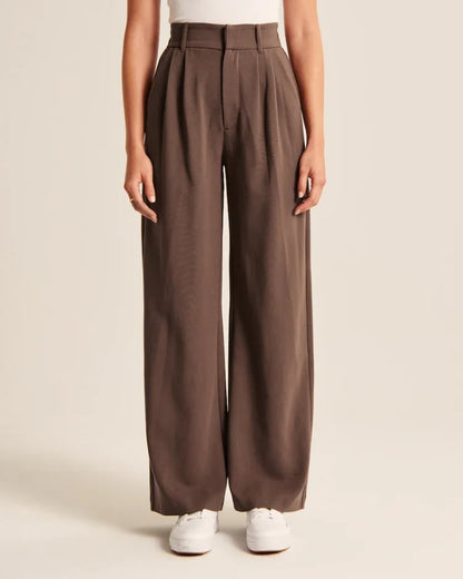 Celine Montclair™️ Casual trousers with high waist and wide legs