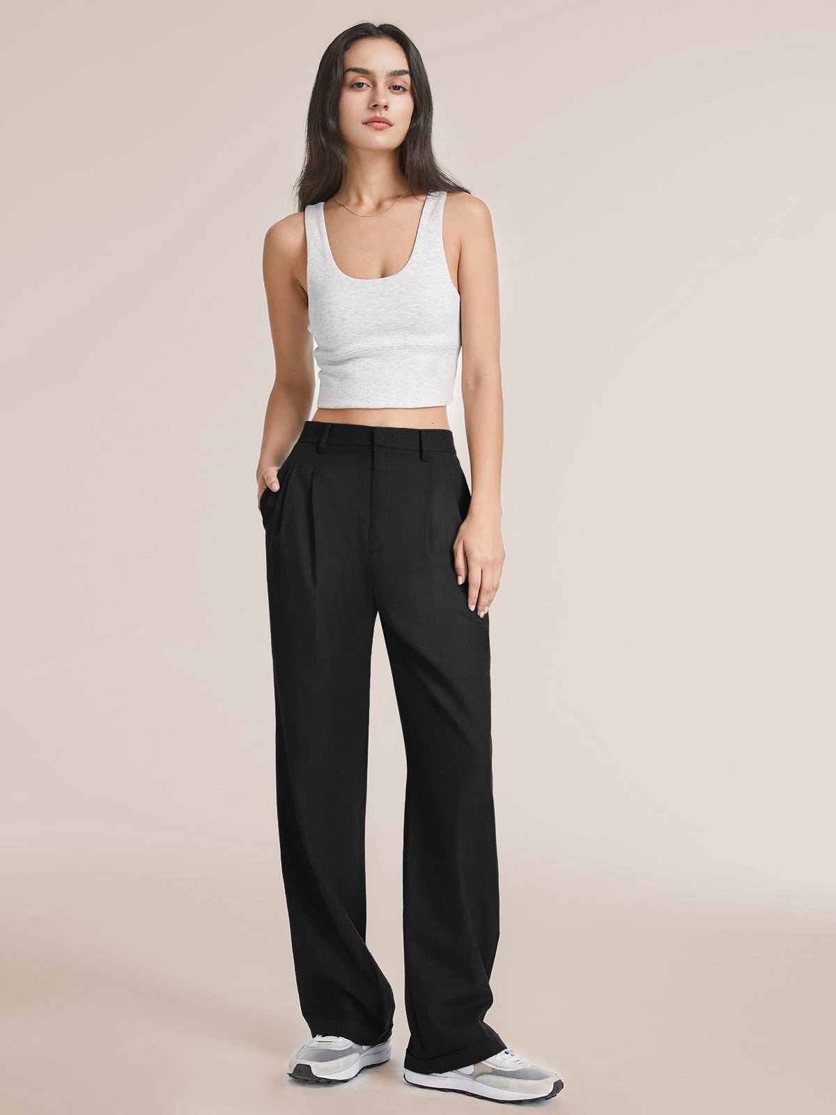 Celine Montclair™️ Casual trousers with high waist and wide legs