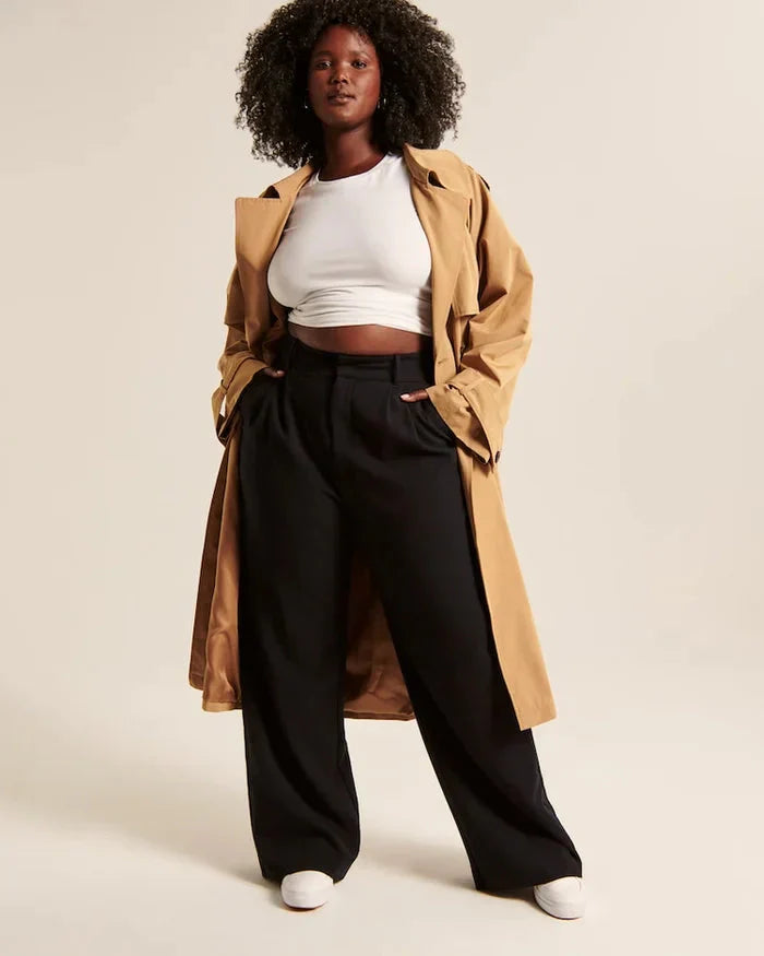 Celine Montclair™️ Casual trousers with high waist and wide legs