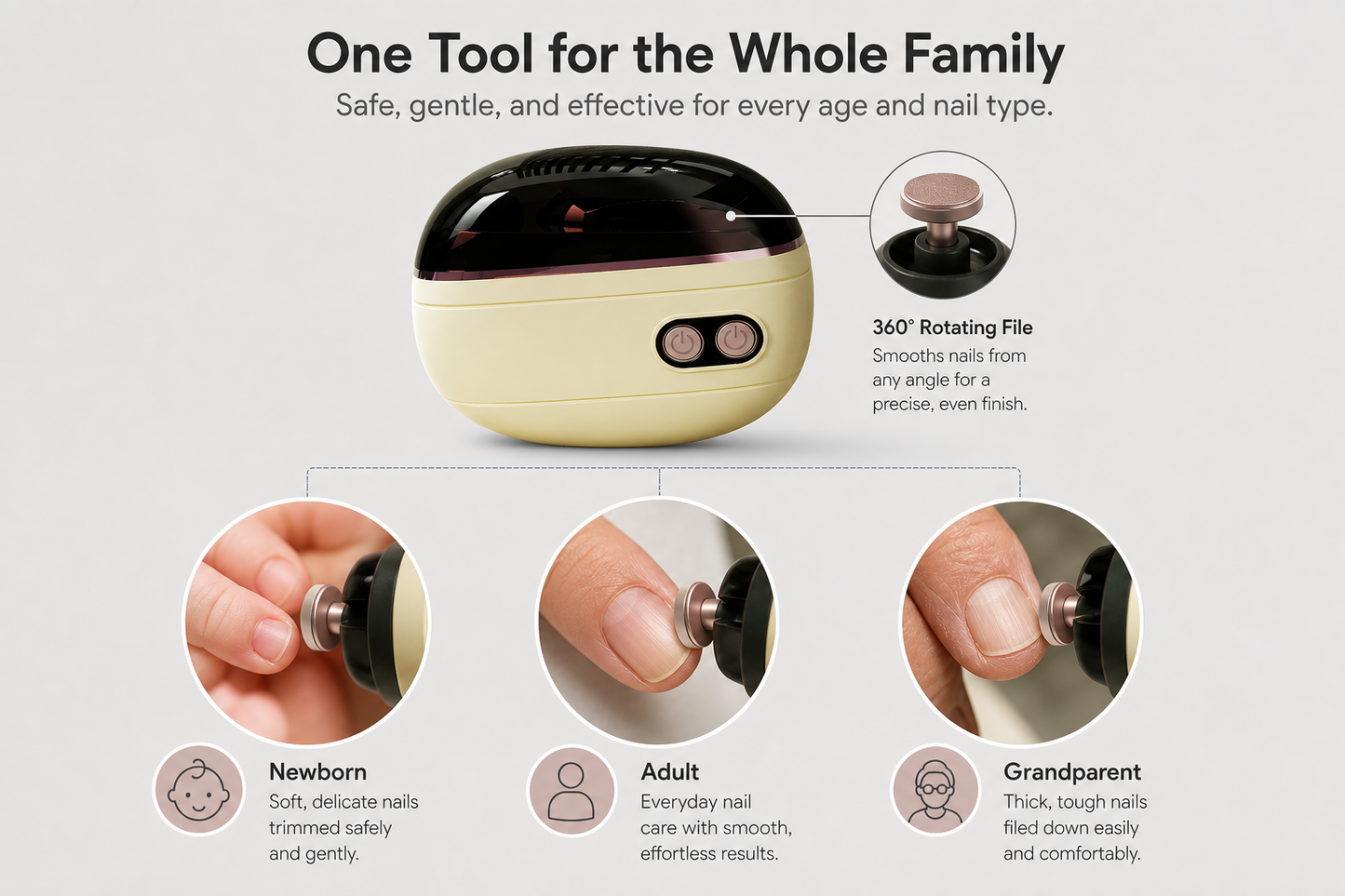 ClipGuard Pro+™ Gentle Electric Nail Clipper and File