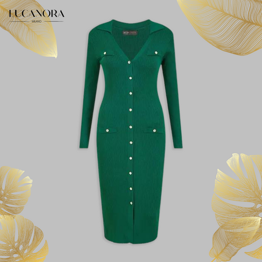 Corazón™ Knitted midi dress with button closure