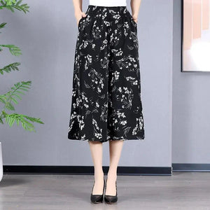 Black with floral pattern