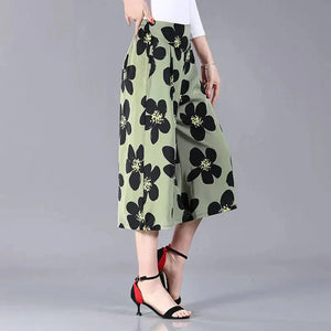 Green with flower print