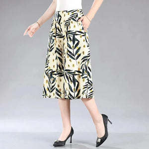 Yellow with green leaf pattern