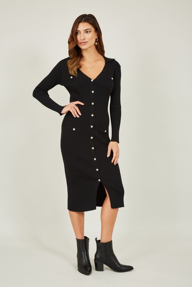 Corazón™ Knitted midi dress with button closure