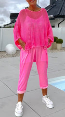 Elisea Liberato™ Jumpsuit and casual scarf top with cutout