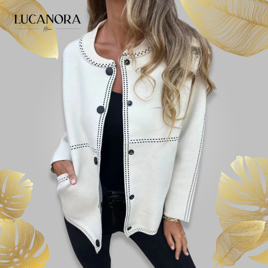 Elvira Torrisi™ Classic Knit Bomber Cardigan Jacket