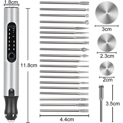 EngraveIt™ Engraving pen + 30 unique engraving bits for FREE