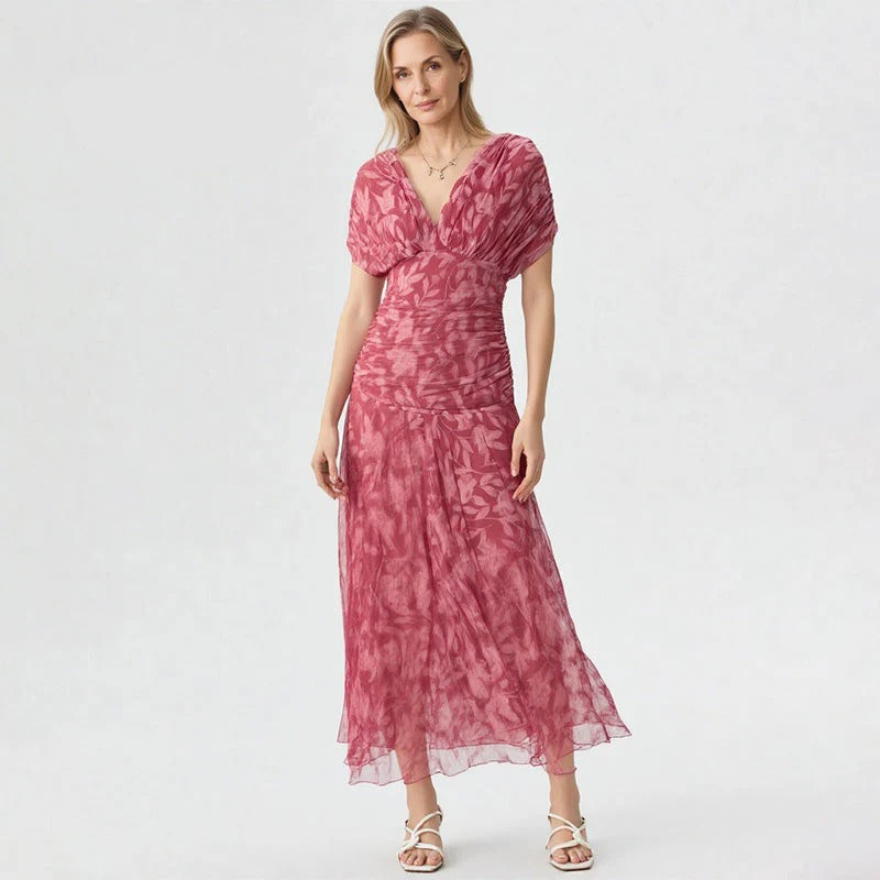 Enrichetta Bellori™ Elegant Off-Shoulder Printed Dress