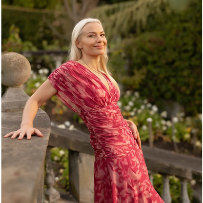 Enrichetta Bellori™ Elegant Off-Shoulder Printed Dress