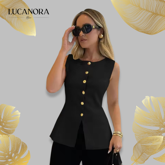 Eracla Scarfo™ Women's Elegant Button Down Sleeveless Blazer Vest