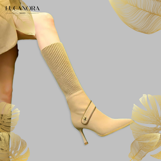 Eufémia™ Fashionable, knitted high-heeled shoes