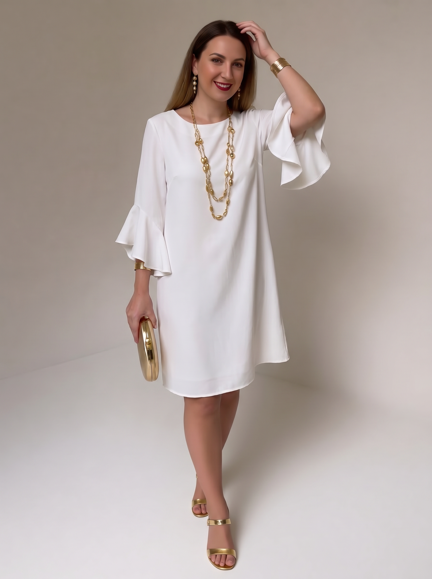 Fiorella Albanese™ Elegant Ruffle Sleeve Mini Dress