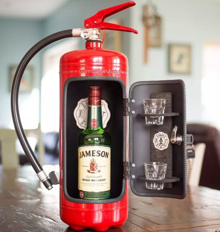FireBar™ Minibar with the look of a fire extinguisher