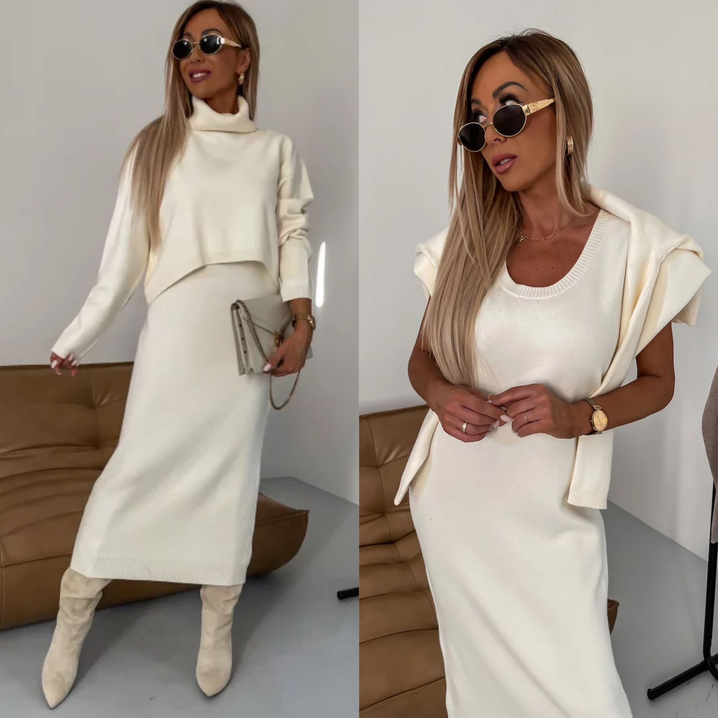 Flavia Lauletta™ Elegant sweater and skirt set