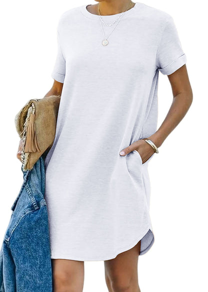 Florence Côté™ Casual T-shirt dress with short sleeves and pockets