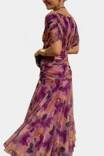 Gemma Beltrozi™ Elegant Off-Shoulder Printed Dress