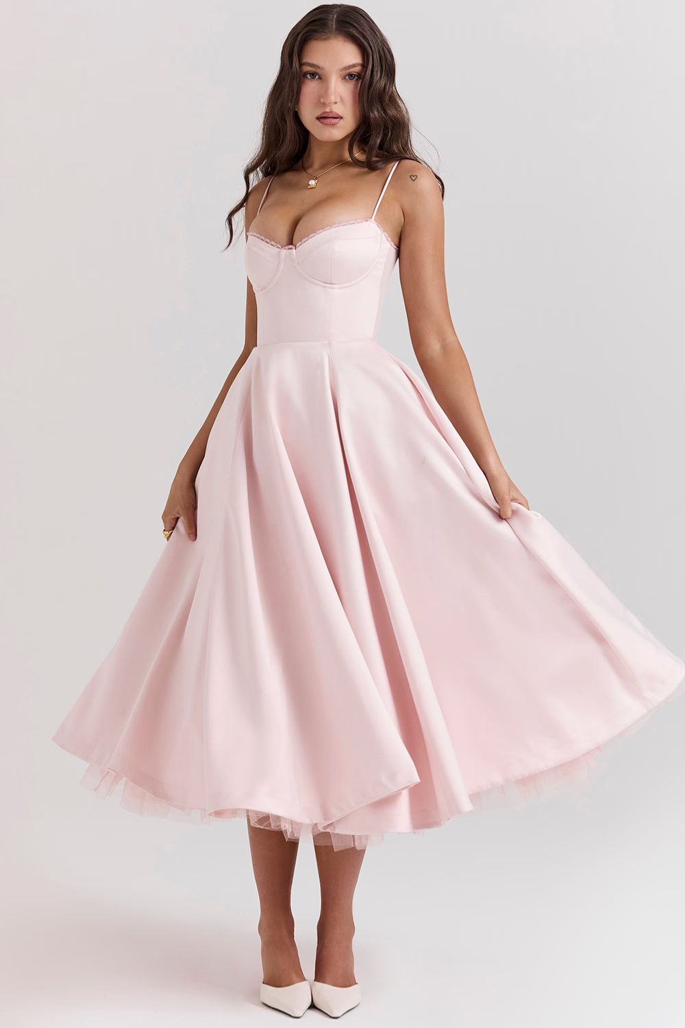 Giacinta Petrilli™ Midi dress with tulle skirt and adjustable straps