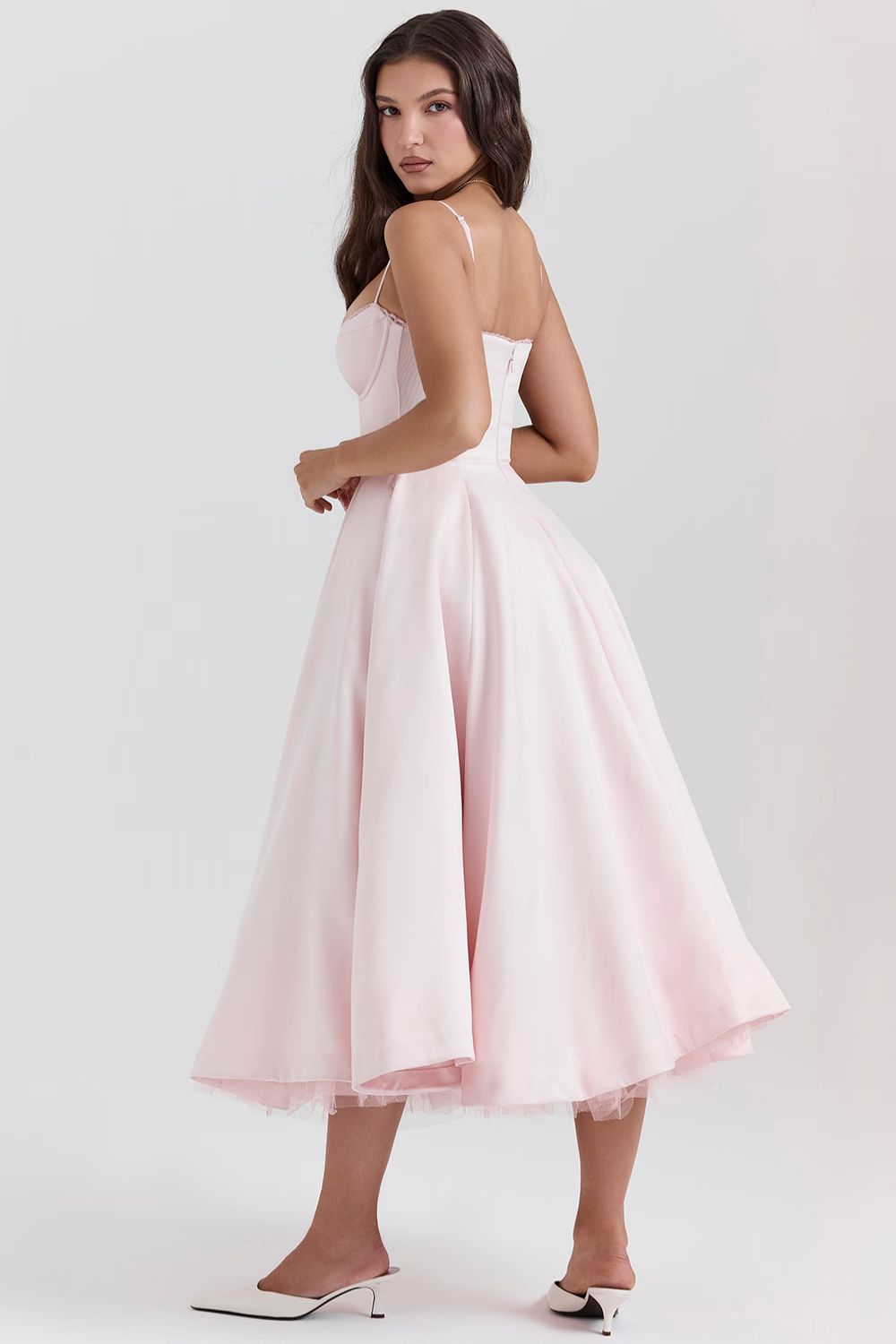 Giacinta Petrilli™ Midi dress with tulle skirt and adjustable straps