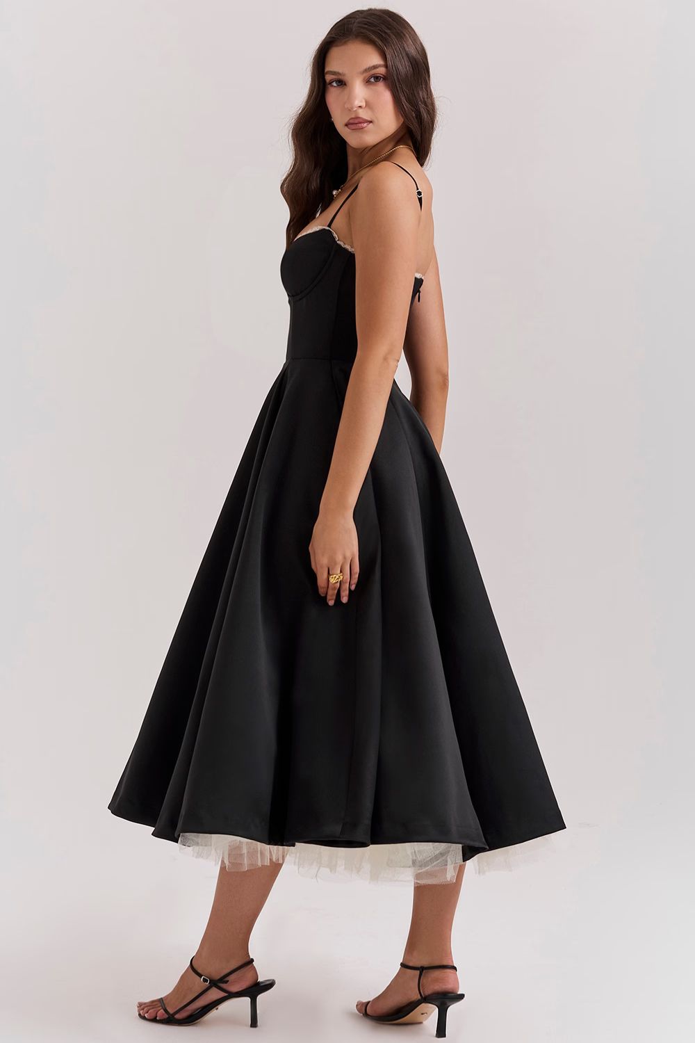 Giacinta Petrilli™ Midi dress with tulle skirt and adjustable straps