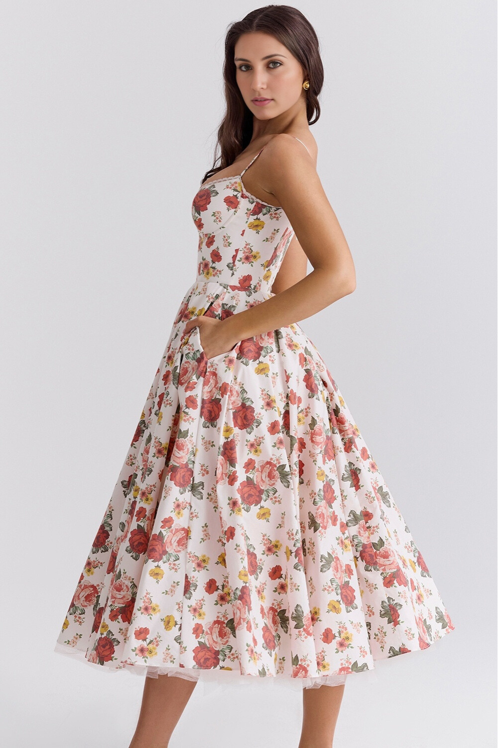 Giacinta Petrilli™ Midi dress with tulle skirt and adjustable straps