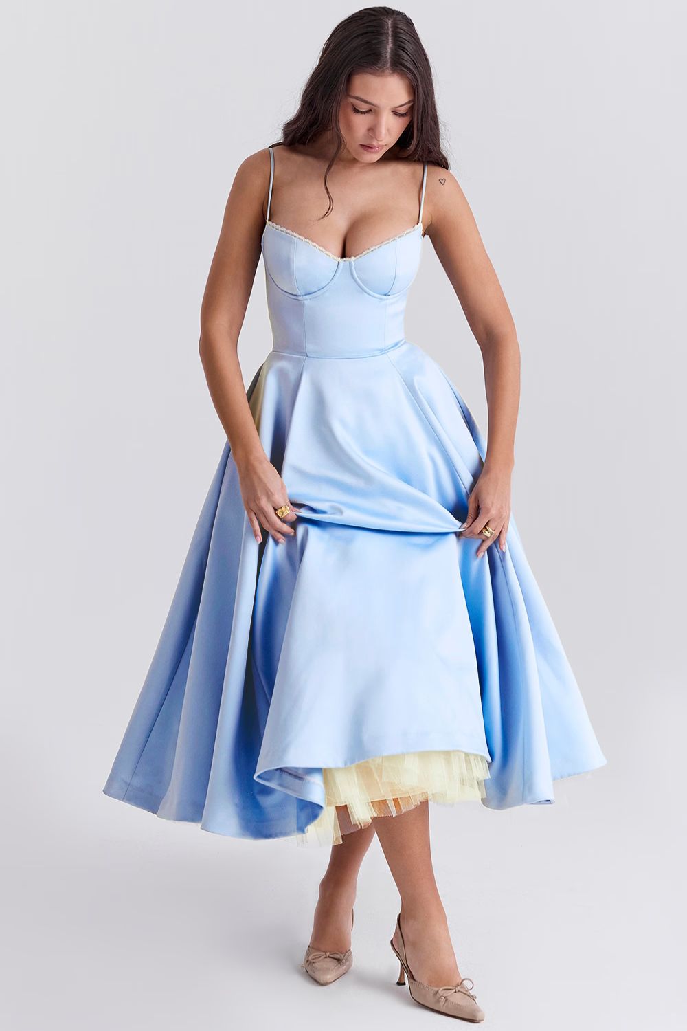 Giacinta Petrilli™ Midi dress with tulle skirt and adjustable straps