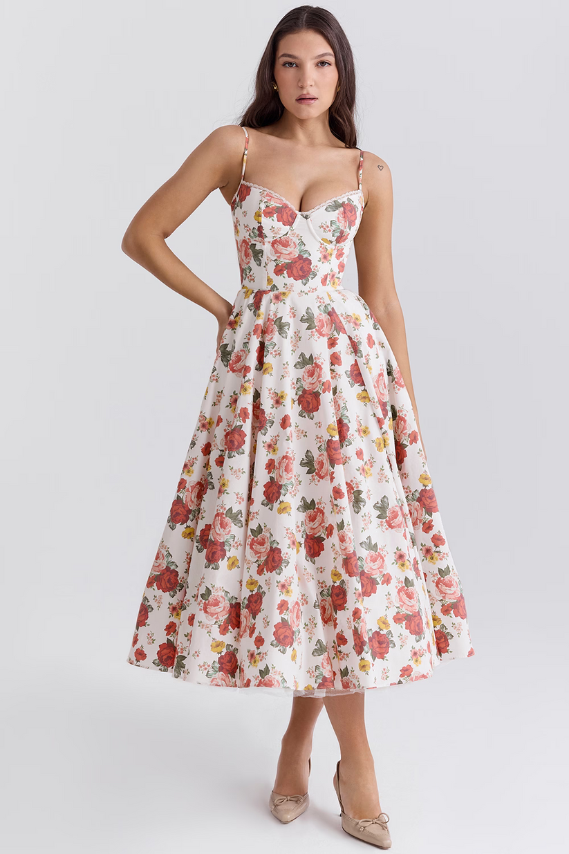 Giacinta Petrilli™ Midi dress with tulle skirt and adjustable straps
