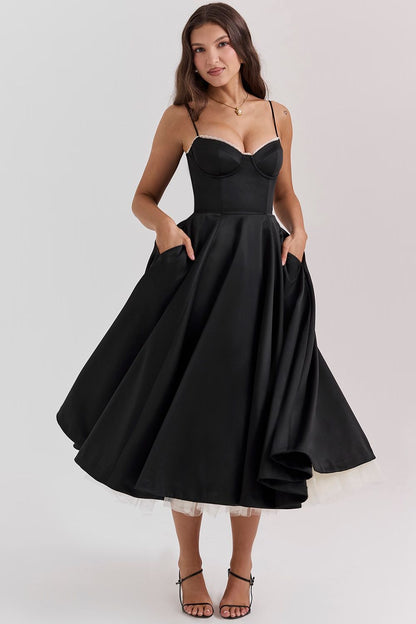 Giacinta Petrilli™ Midi dress with tulle skirt and adjustable straps