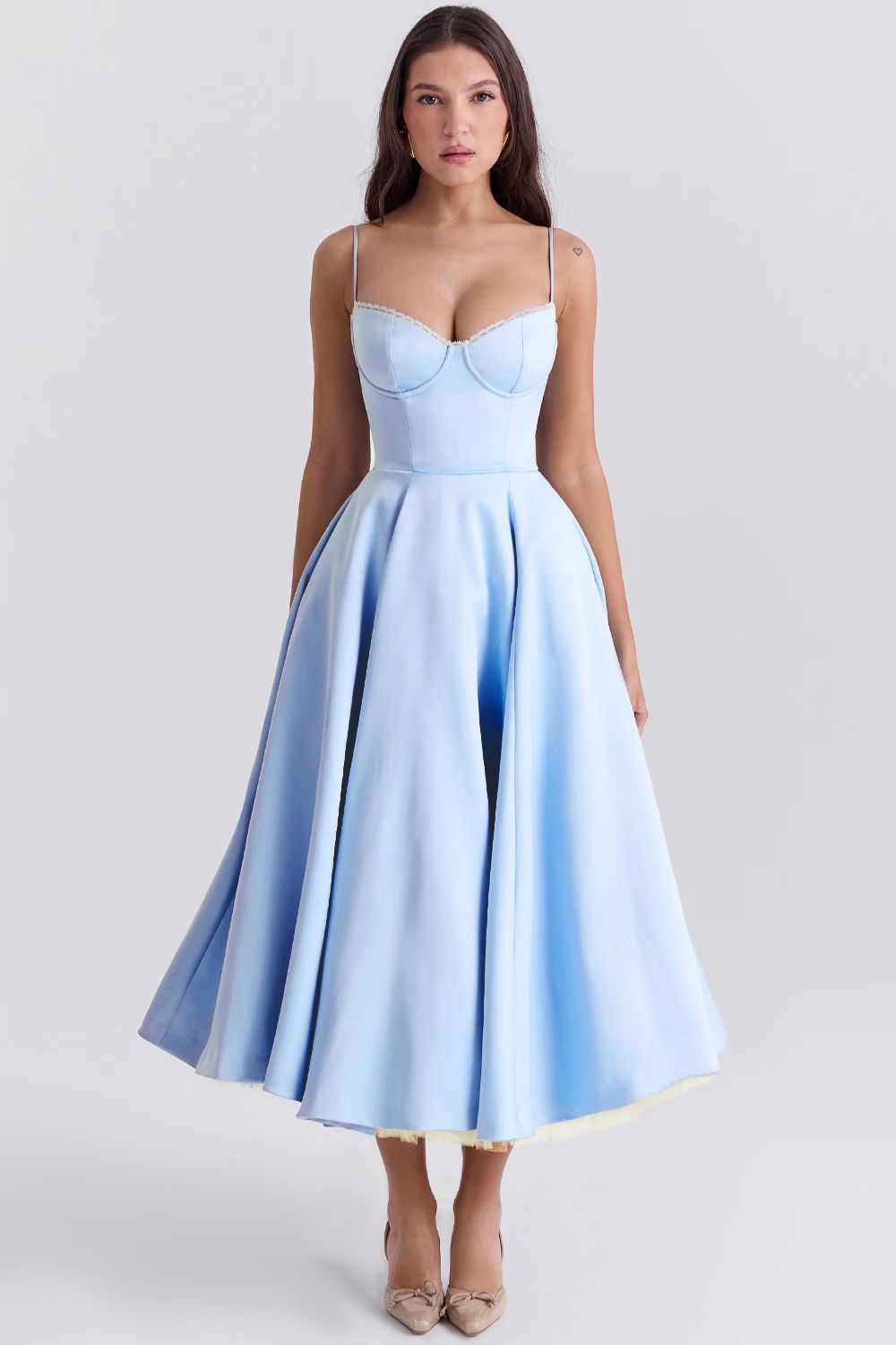 Giacinta Petrilli™ Midi dress with tulle skirt and adjustable straps