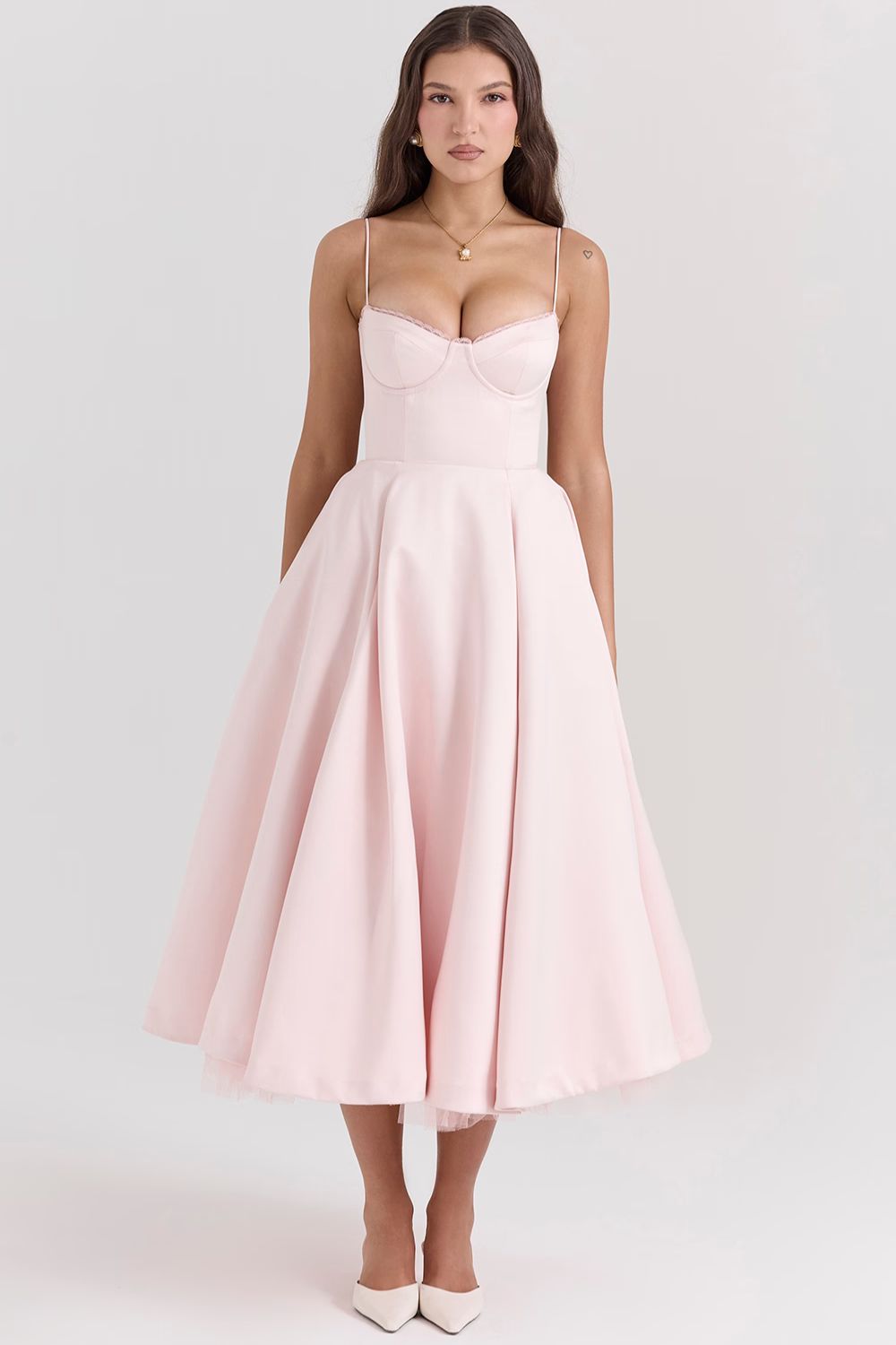 Giacinta Petrilli™ Midi dress with tulle skirt and adjustable straps