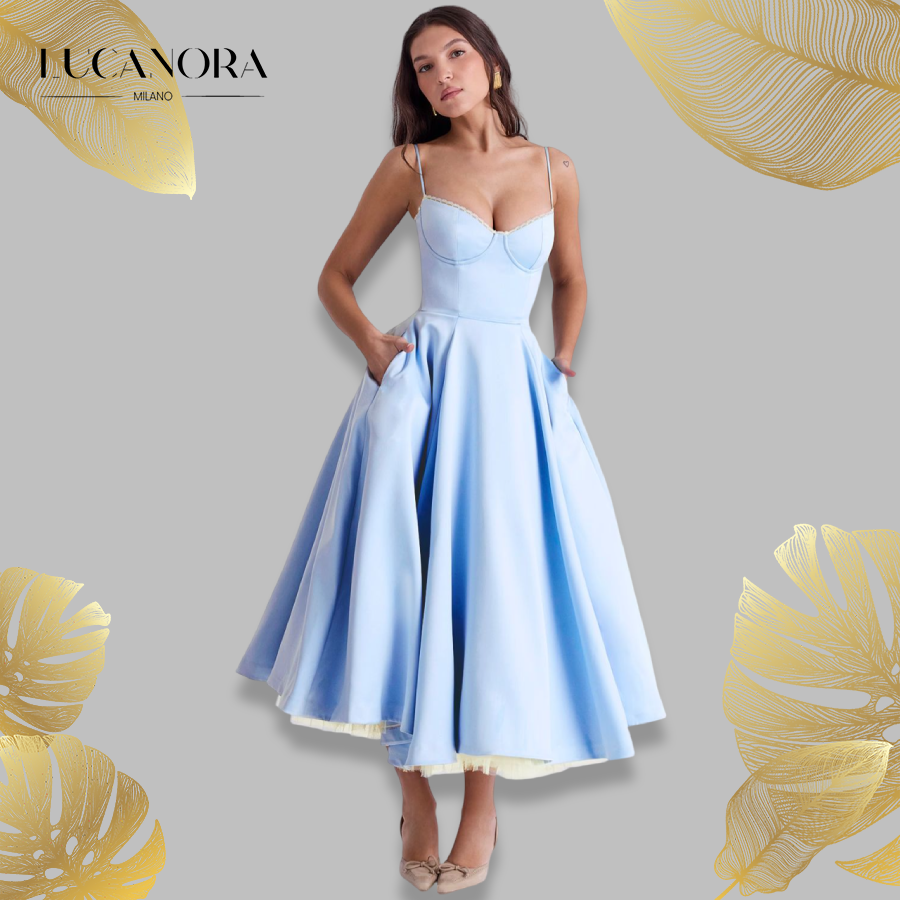 Giacinta Petrilli™ Midi dress with tulle skirt and adjustable straps