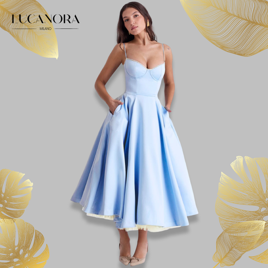 Giacinta Petrilli™ Midi dress with tulle skirt and adjustable straps
