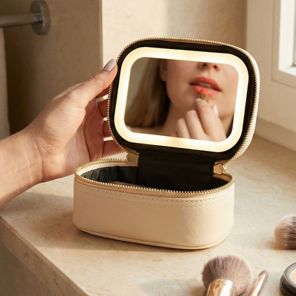 GlowKit Pro+™ Compact Makeup Bag with LED Mirror